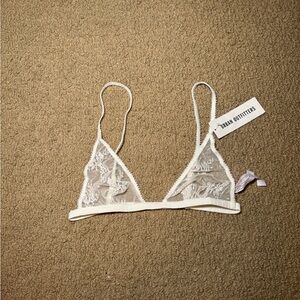 Urban Outfitters Cream Sheer Lace Bralette